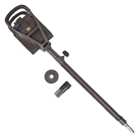 Adjustable Leather Walking Coffee Brown Stick Folding Seat Outdoor adventure - Picture 9 of 15